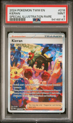 PSA 9 Mint Kieran 218/167 Special Illustration Rare - Pokémon SV06