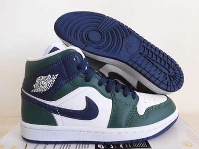 Nike Air Jordan 1 Mid Se Noble Green-Navy Seahawks Womens Sz 7