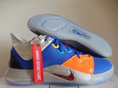 NIKE PG 3 PAUL GEORGE NASA RACER BLUE-METALLIC SILVER SZ 17