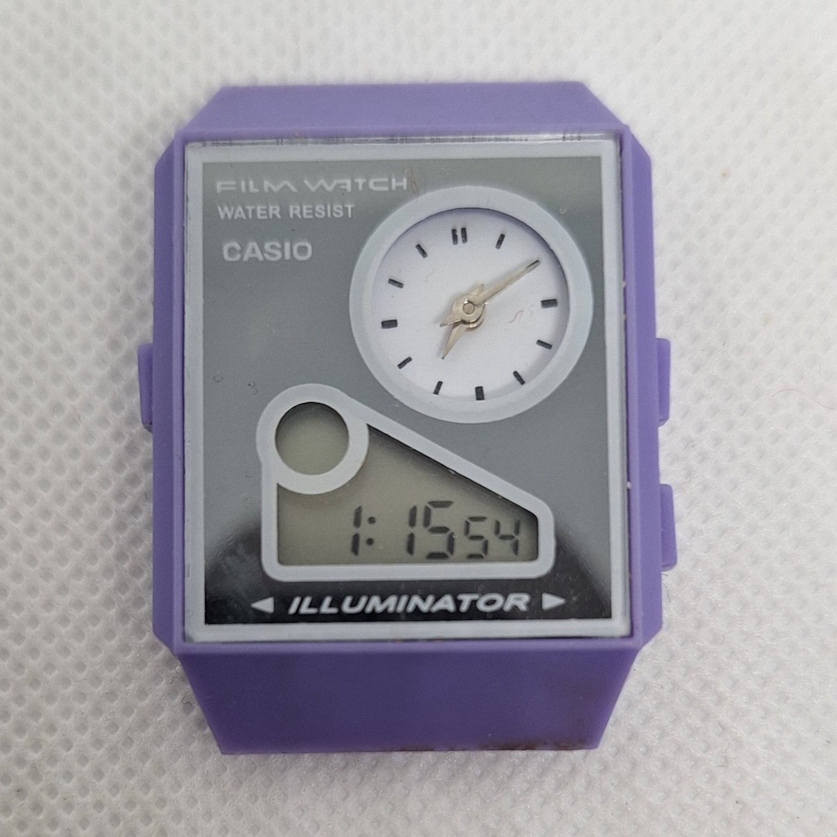 Rare Casio Film Watch 5858 FS-03 Digital/Analog Purple + Mirror | eBay