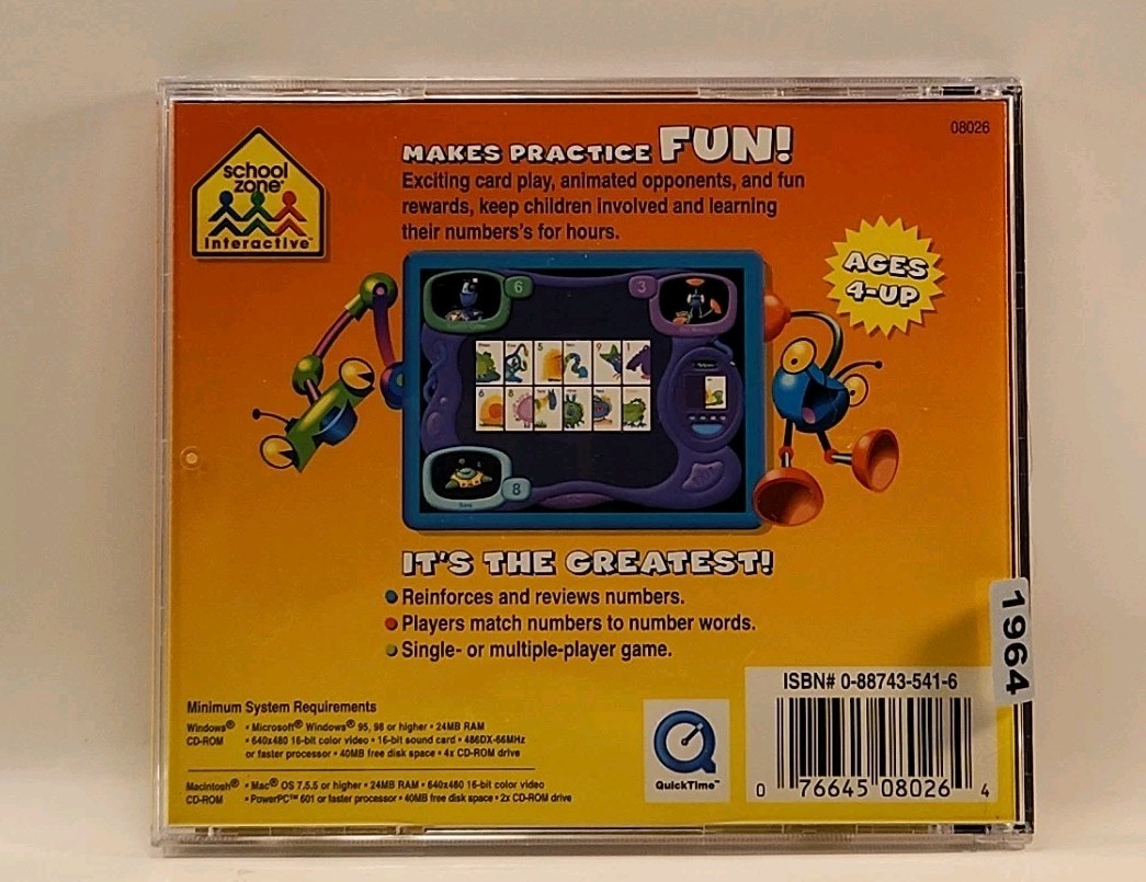 Old Maid Card Game CD-Rom Game School Zone Windows 98 w1s2 1964 | eBay