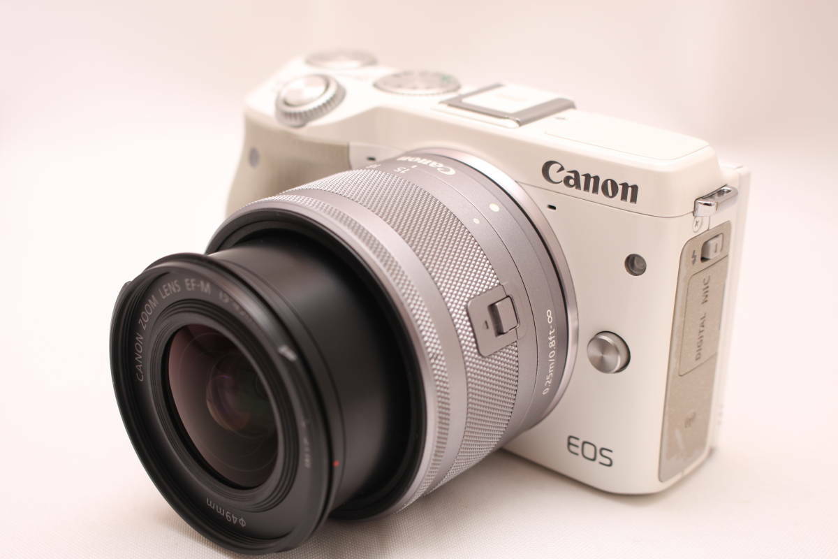 Canon Mirrorless SLR Camera EOS M3 Lens Kit White EF-M15-45mm F3.5