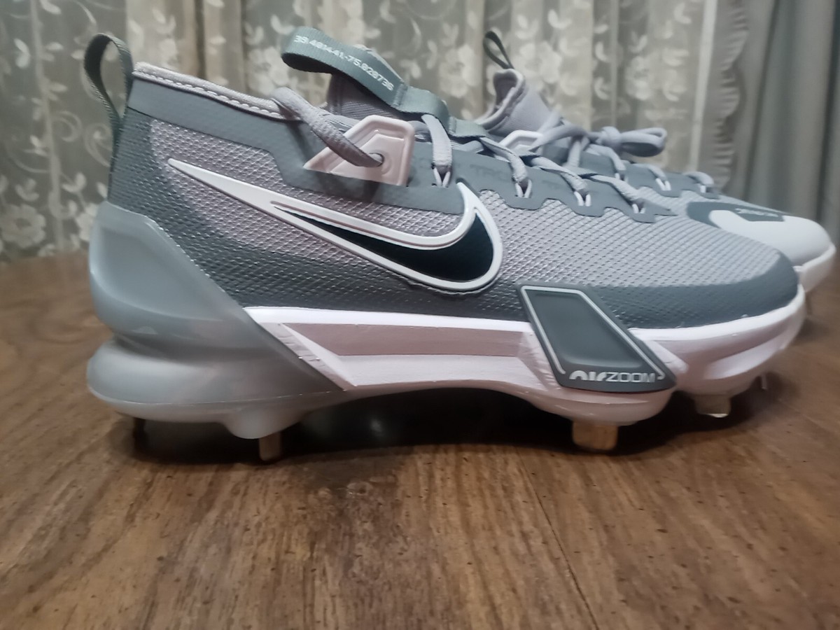 Nike Force Zoom Trout 9 Elite Baseball Cleat Grey White Black Size