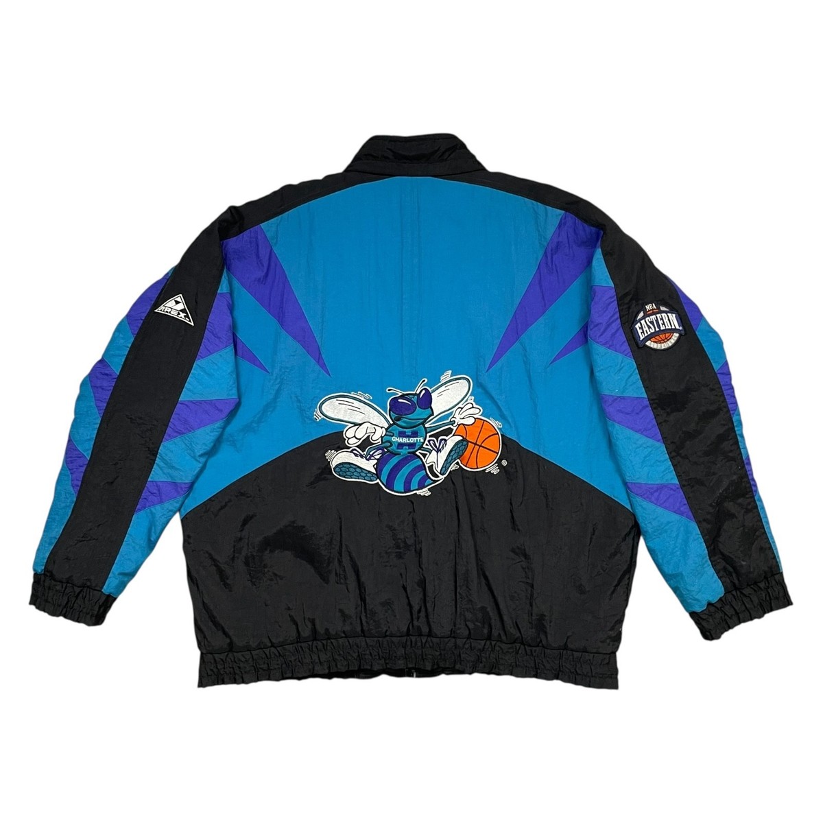 VTG 90s NBA CHARLOTTE HORNETS APEX ONE FULL ZIP PUFFER JACKET SIZE