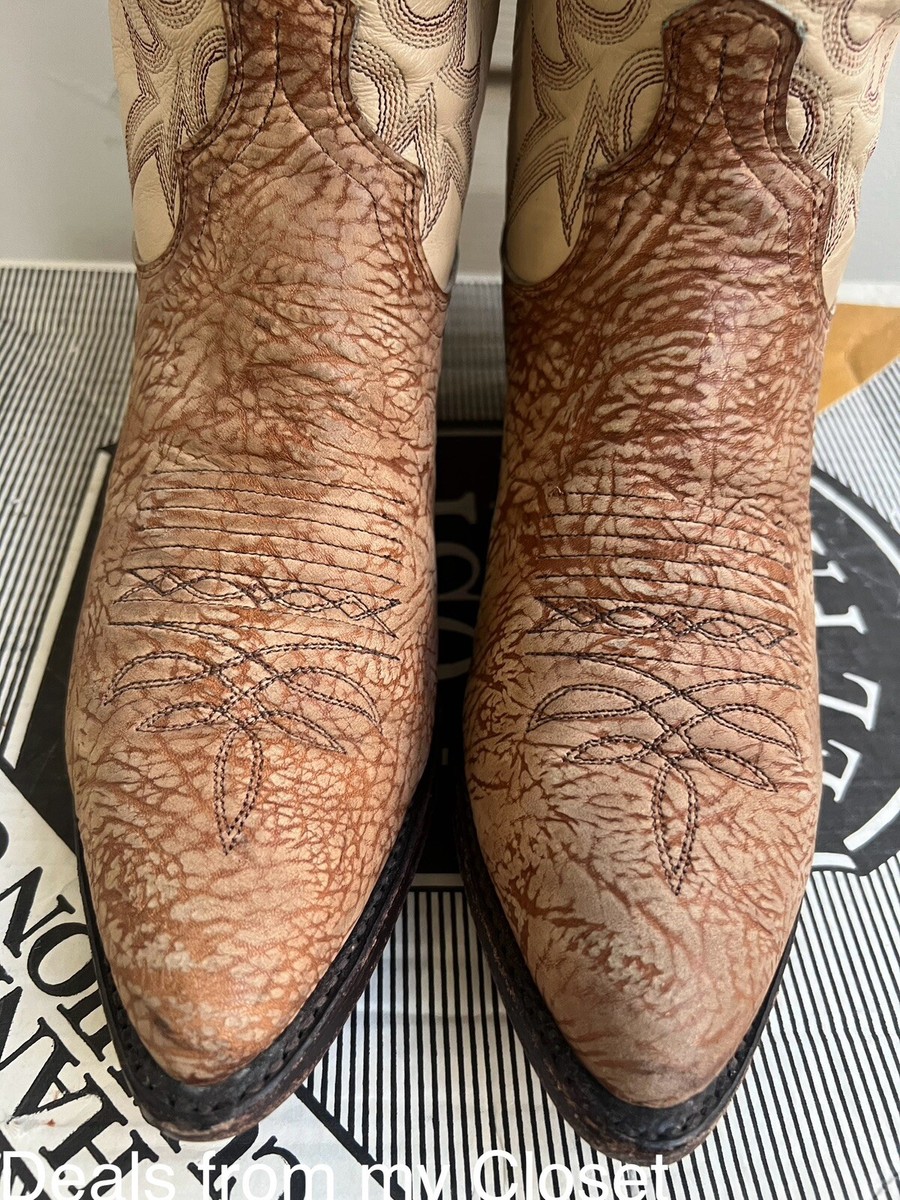 Vintage Dan Post Handcrafted El Paso Sz 9D Tan Exotic Boots Sty
