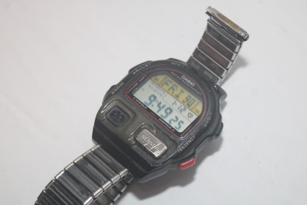 CASIO BP-100 BLOOD PRESSURE MONITOR QUARTZ VINTAGE MEN'S WATCH | eBay