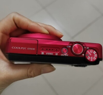 Nikon COOLPIX S9100 12.1MP 18x Zoom HD Digital Camera Red w