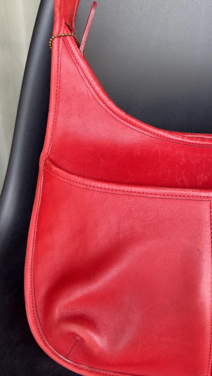 Old Coach Ergo 9033 Shoulder Bag Red Tote Purse Classic Bag