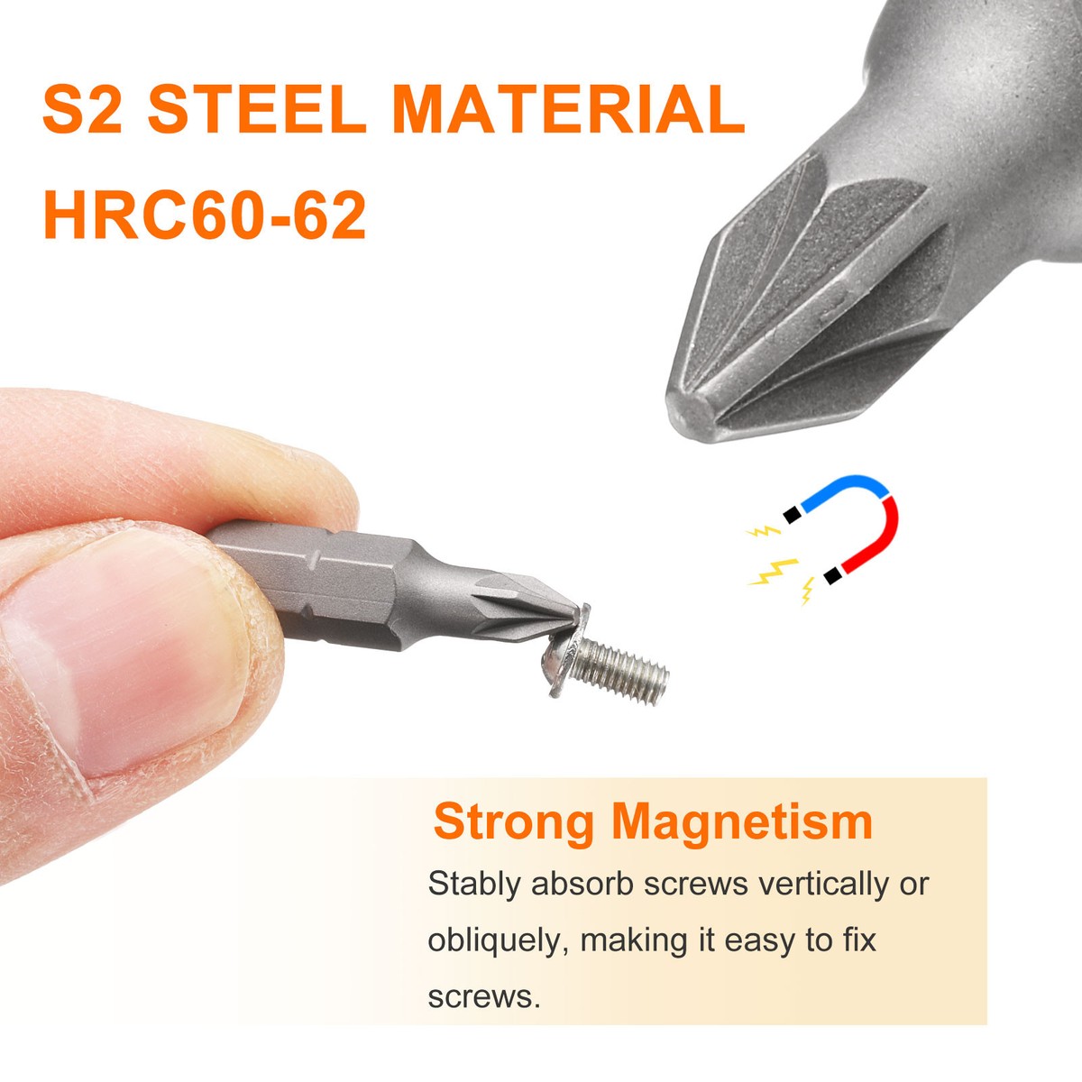 PZ1/PZ2/PZ3 Magnetic Pozi Screwdriver Bit 1/4