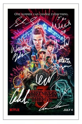 STRANGER THINGS CAST MULTI SIGNED PHOTO PRINT AUTOGRAPH | eBay