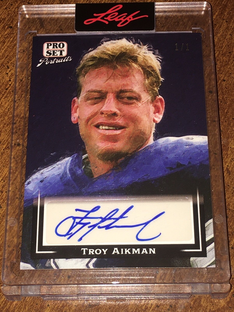 TROY AIKMAN 2022 Leaf Pro Set Sports Black AUTOGRAPH #1/1 DALLAS