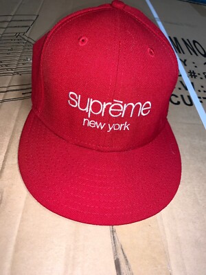 Supreme New York Classic New Era Hat 7 1/2 Red Box Logo Cap Rare