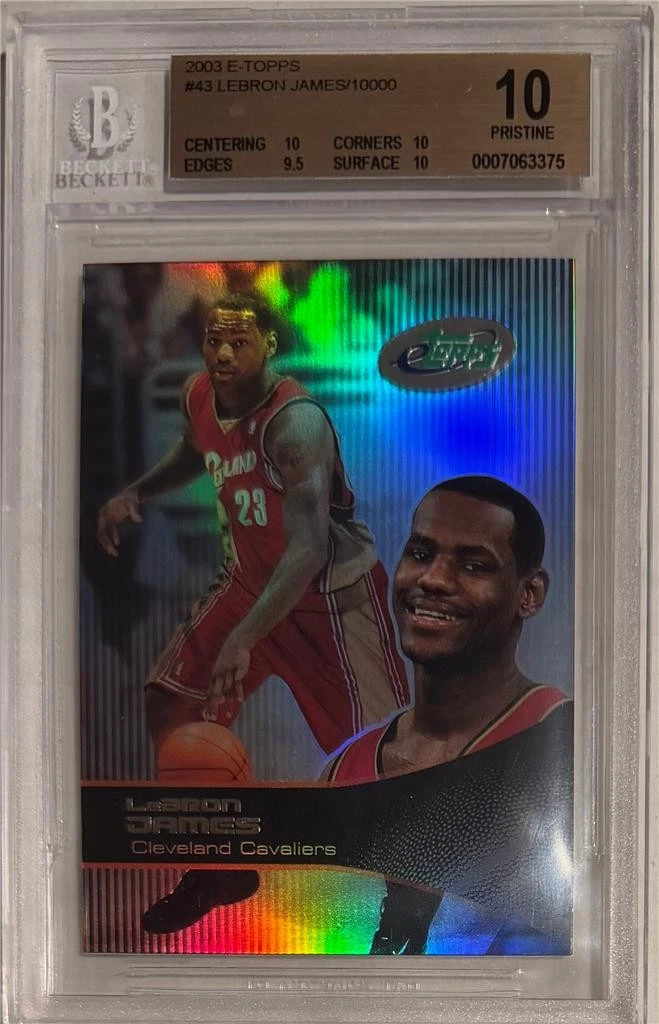 Rookie LeBron James Beckett BGS 9.5 Grade Basketball Trading Cards