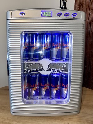 Red Bull Mini Cooler Fridge Cold or Warm Drinks Garden Garage 220V