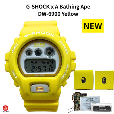 G-SHOCK DW-6900 BAPE Yellow 1000pcs Limited Edition Boxed A