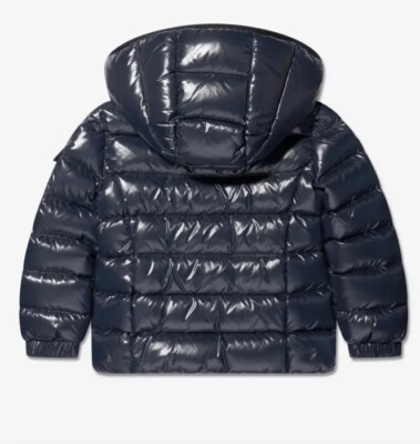 Moncler Kids Down Padded Bady Jacket in Night Blue Retail $870 St