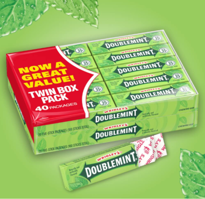 WRIGLEY'S DOUBLEMINT Gum, 5 stick pack (40 Packs) | eBay