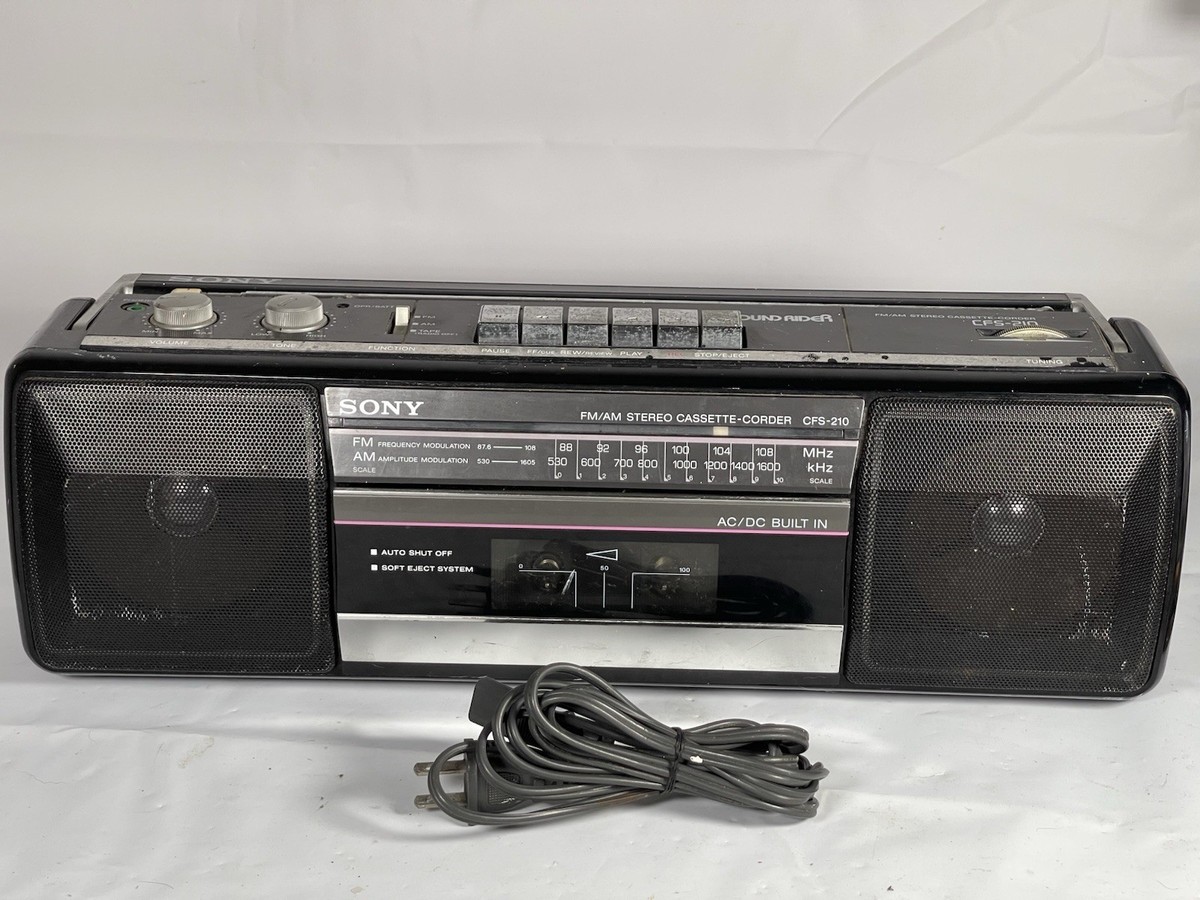Vintage 90s Sony Am FM Stereo Cassette Corder Cfs-210 Sound Rider