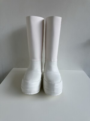 Celine Planet Rubber Boots White sz 36 Pre-Fall 2018 Phoebe Philo