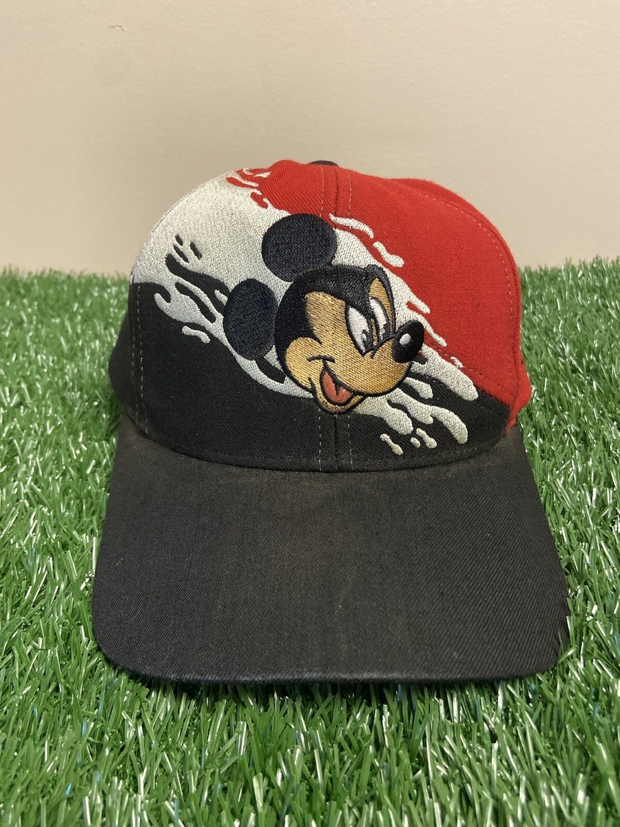 Vintage 90s Mickey Mouse Splash logo Snapback Hat Disney Goofy's