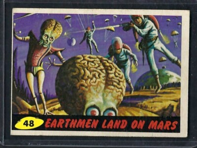 1962 Original Topps Mars Attacks Card # 45 Earthmen Land on Mars