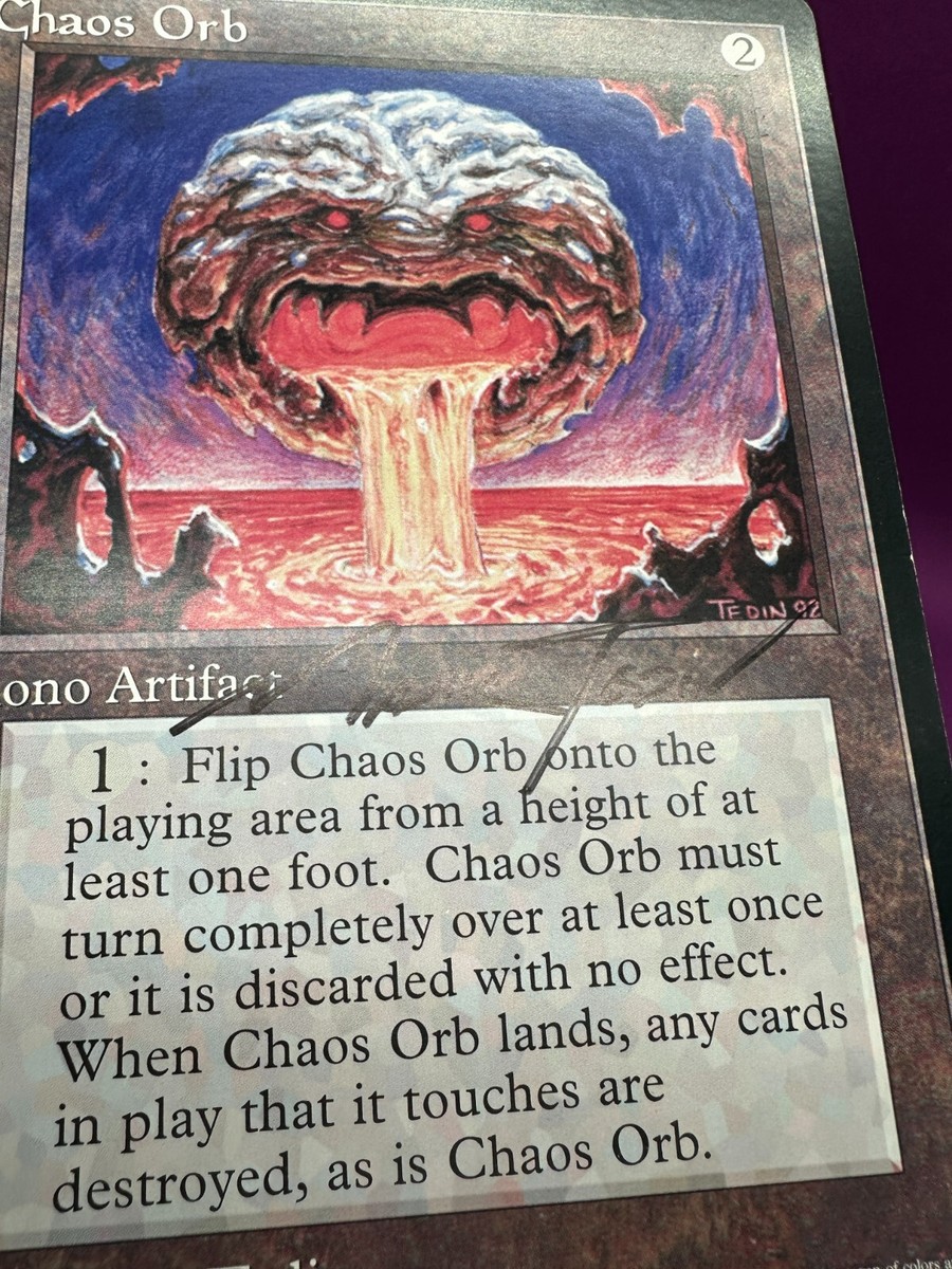 MTG Magic Chaos Orb 6x9 Oversized Promo Card Signed Artist Mark