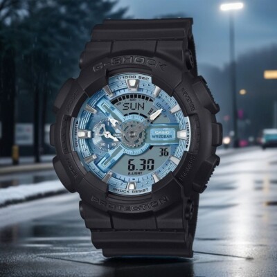 Casio G-Shock GA-110CD-1A2 Analog Digital Black Blue Fashion Men's