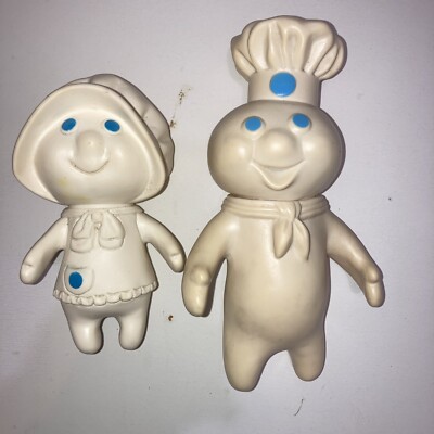 Vintage 1971/72 Rubber Pillsbury Dough Boy And Girl THE PILLSBURY