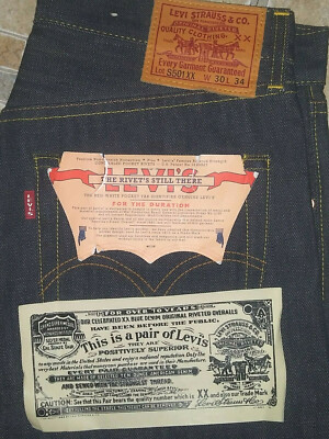 Levis LVC Big E S501XX 1944 WW2 selvedge jeans indigo denim raw