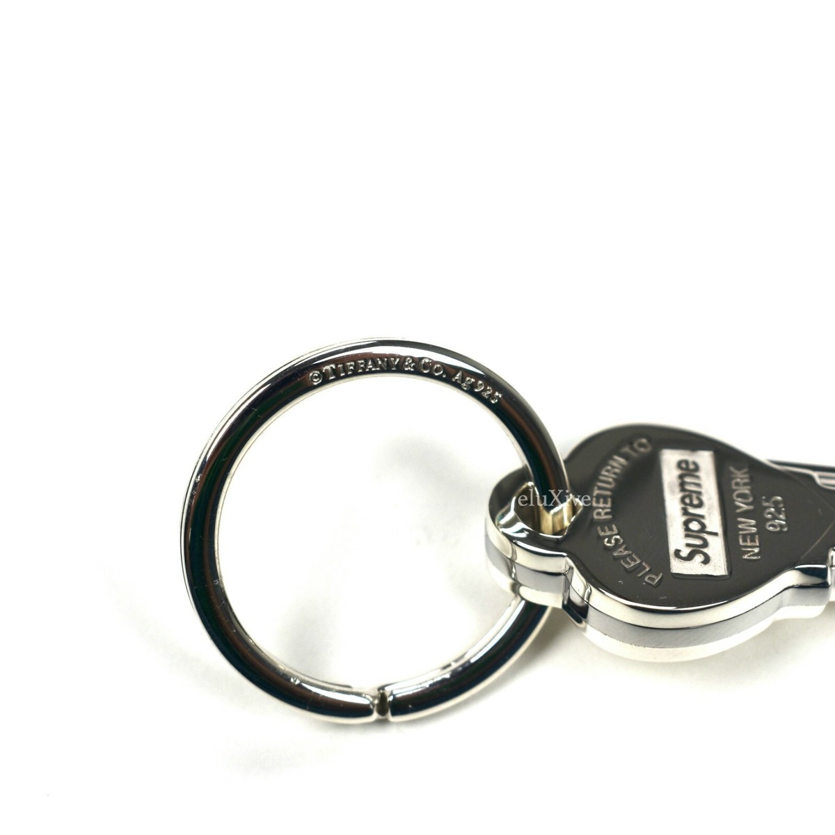 NWT Supreme Tiffany & Co. Silver Box Logo Key Keychain FW21 DS