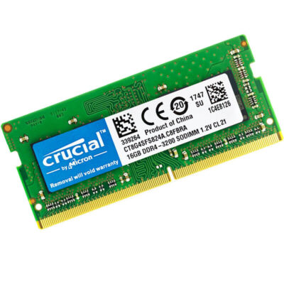Crucial DDR4 32GB KIT 2 x 16GB 3200 MHz PC4-25600 SODIMM 260-Pin