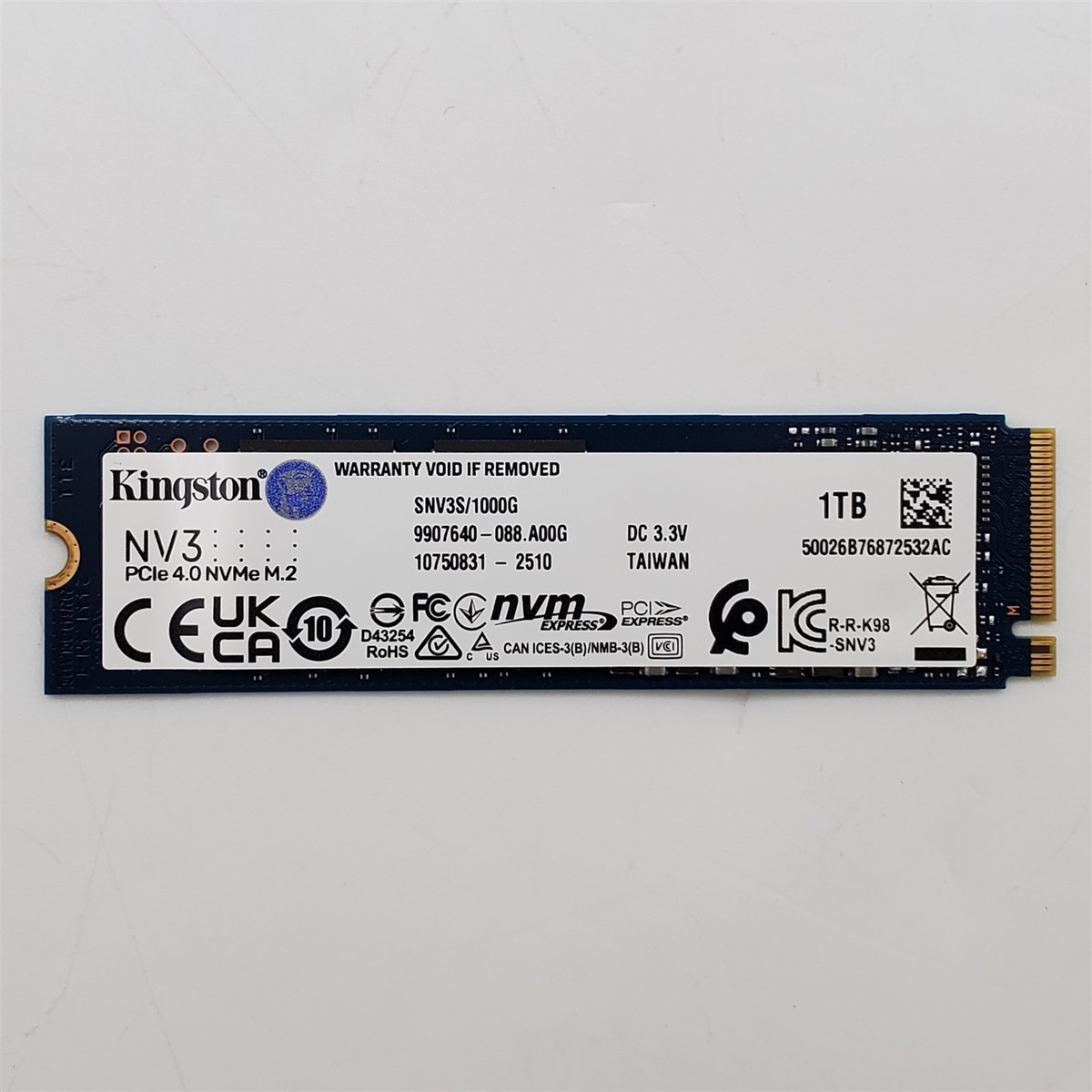 Kingston NV3 1TB M.2 2280 NVMe SSD | PCIe 4.0 Gen 4x4 | SNV3S