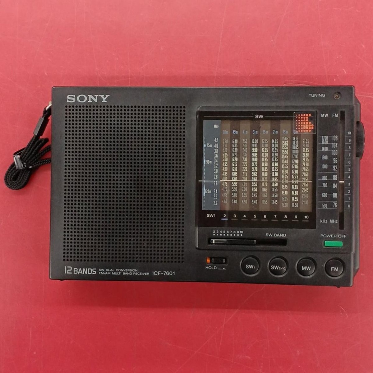Sony ICF-7601 FM/AM/SW Multi-Band Receiver AM MW FM SW Analog 12