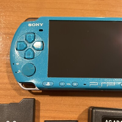Rare Turquoise Sony PSP 3000 3006 System w/ 64gb Memory Card