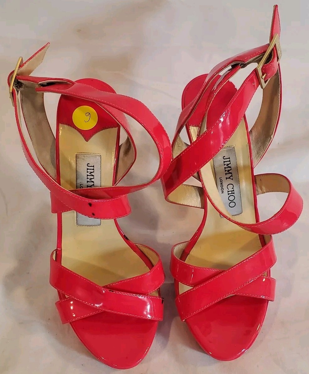 Jimmy Choo Women's Size 36 Pink Patent Leather Strappy Heels