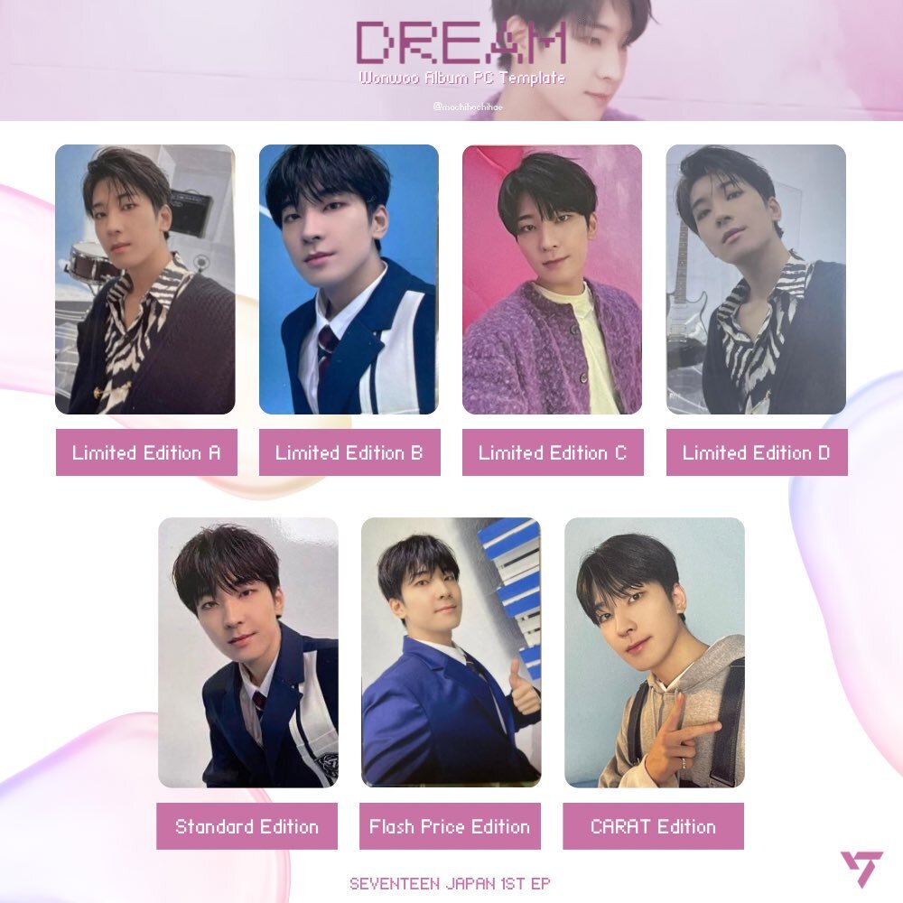 WONWOO SEVENTEEN DREAM JAPAN 1ST EP Official Photo card CARAT