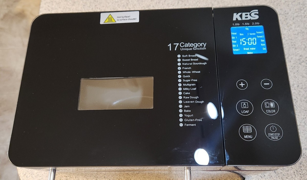 KBS MBF-010 Stainless Steel Bread Machine Maker - Tested & Works