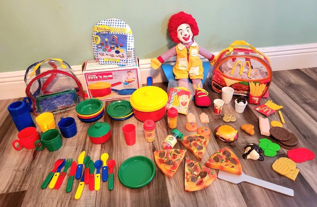 80s 90s Vintage McDonalds Food Play Set Pizza Hut Lot Fries Back