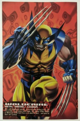 Wolverine Comic Poster Art 1995 Fleer Ultra X-Men Adam Kubert