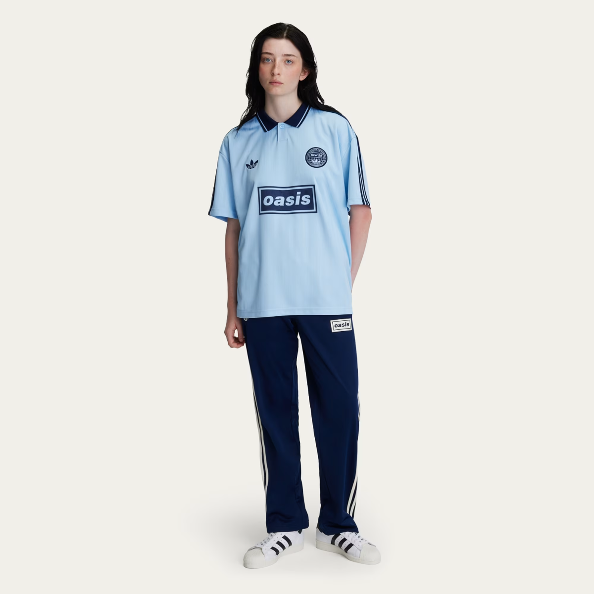 Adidas x Oasis Tour Jacquard Jersey 'Light Blue' - Size Extra