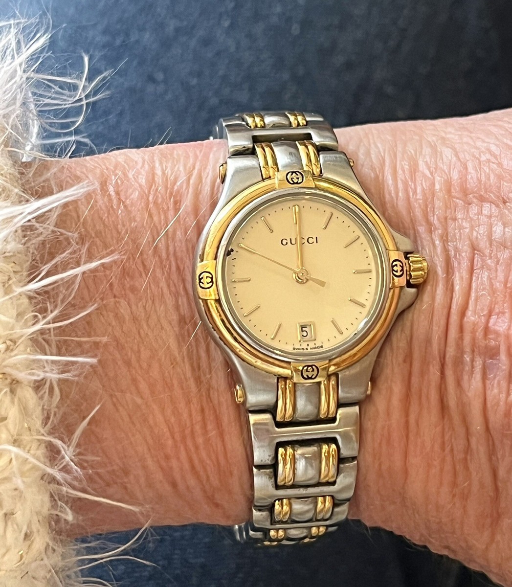 Gucci 9040L Watch Quartz 26mm Women's Gold Dial Swiss Made | eBay