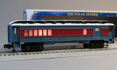 LIONEL POLAR EXPRESS LIGHTED COMBINATION CAR O GAUGE train snow