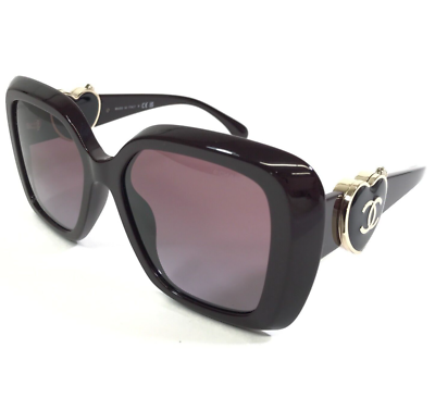 CHANEL Sunglasses 5518-A c.1461/S1 Burgundy Square Gold Mirrored