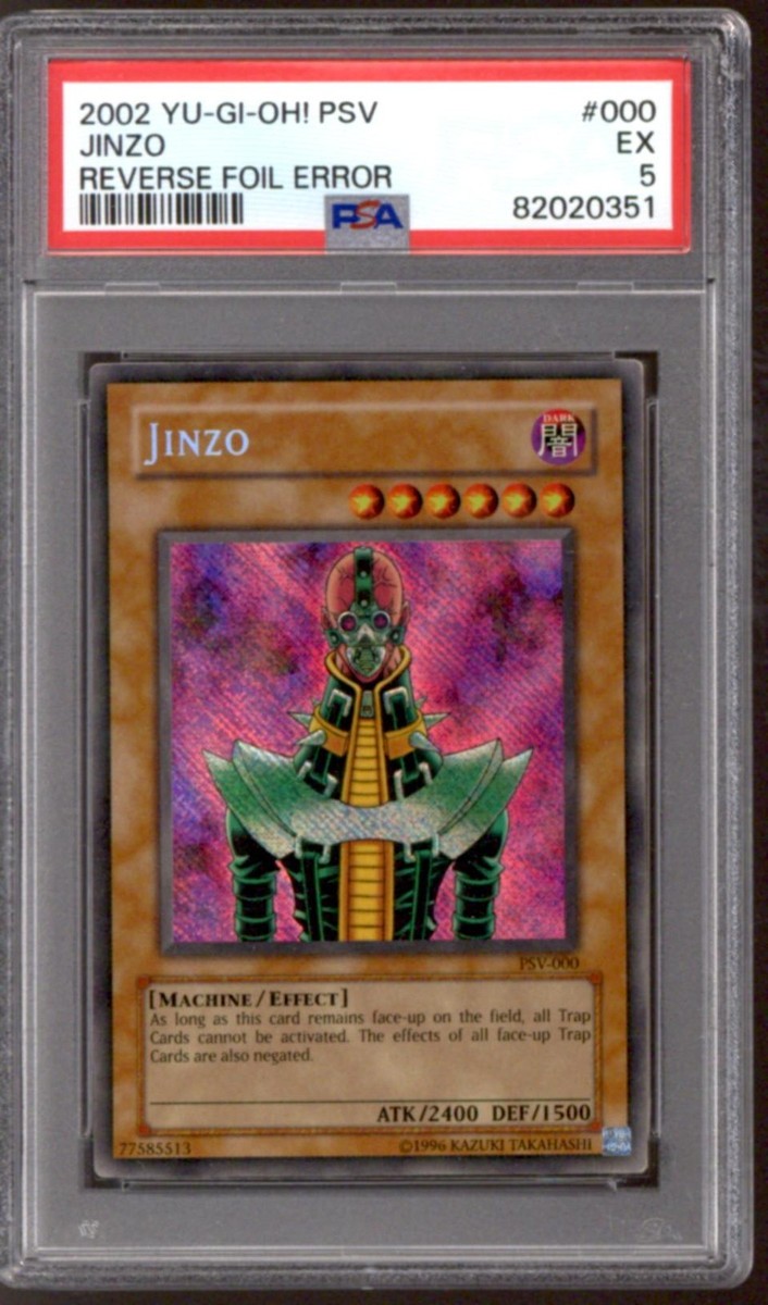 Yu-Gi-Oh Pharaoh's Servant Reverse Foil Error Jinzo PSV-000 PSA 5
