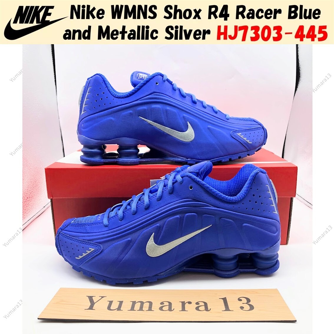 Nike WMNS Shox R4 Racer Blue and Metallic Silver HJ7303-445