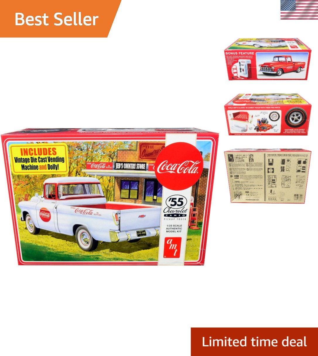 1955 Chevy Cameo Coca-Cola Pickup Model Kit - 1:25 Scale for Kids