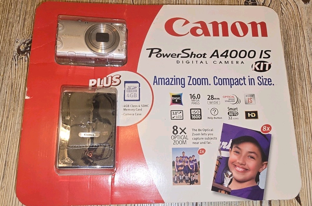 Canon PowerShot A4000 IS 16.0MP Digital Camera - Silver for sale