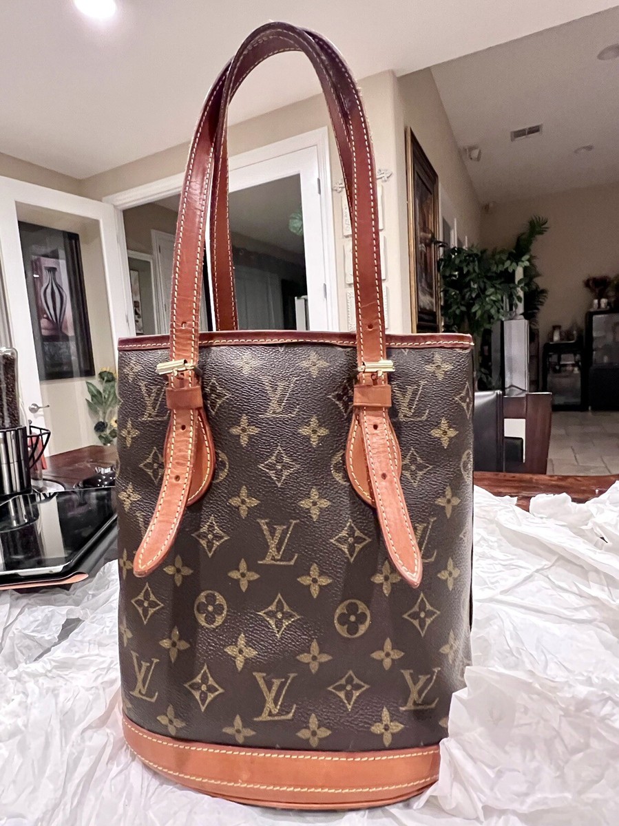 Authentic LOUIS VUITTON BUCKET PM Shoulder Tote Bag. | eBay