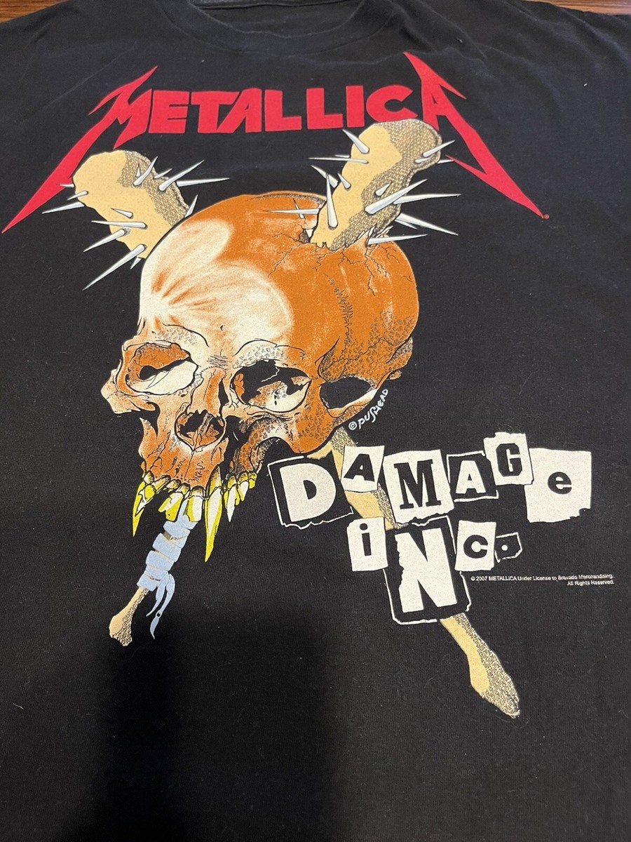 Metallica PUSHEAD ORIGINAL Large 2007 Double Sided Damage Inc Tour