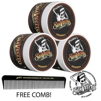 Suavecito Original Hold Pomade 3 Pack Bundle 4 oz. Cans